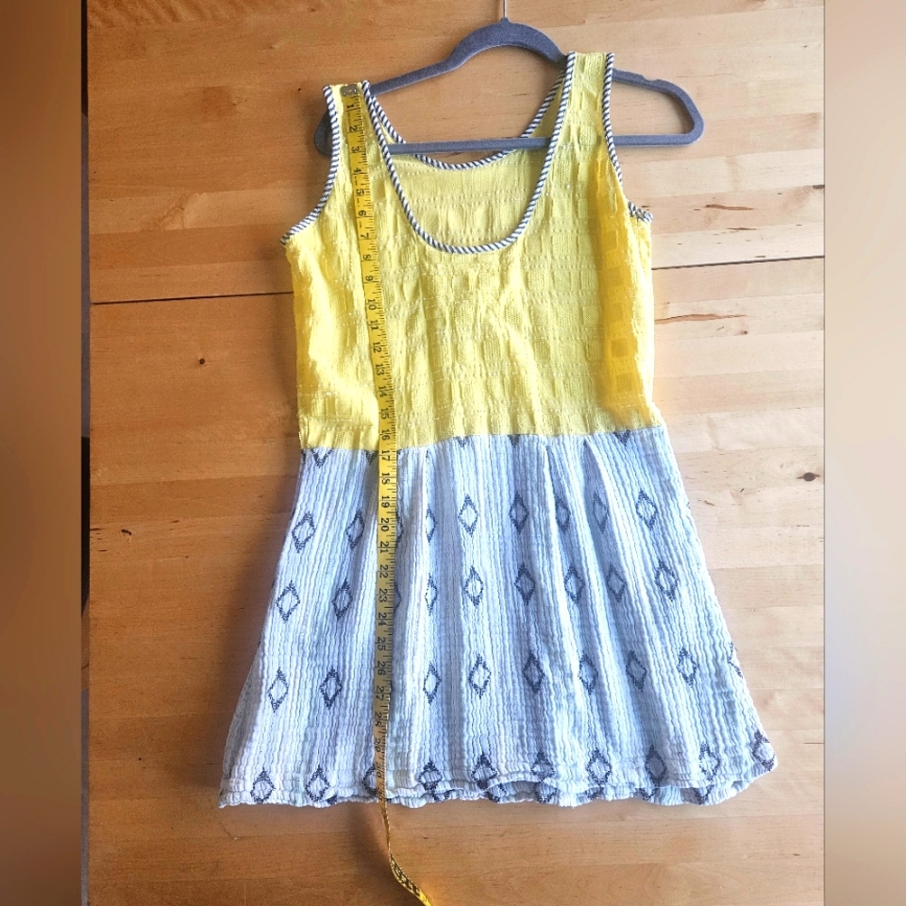 Yellow and Blue Sleeveless Dress